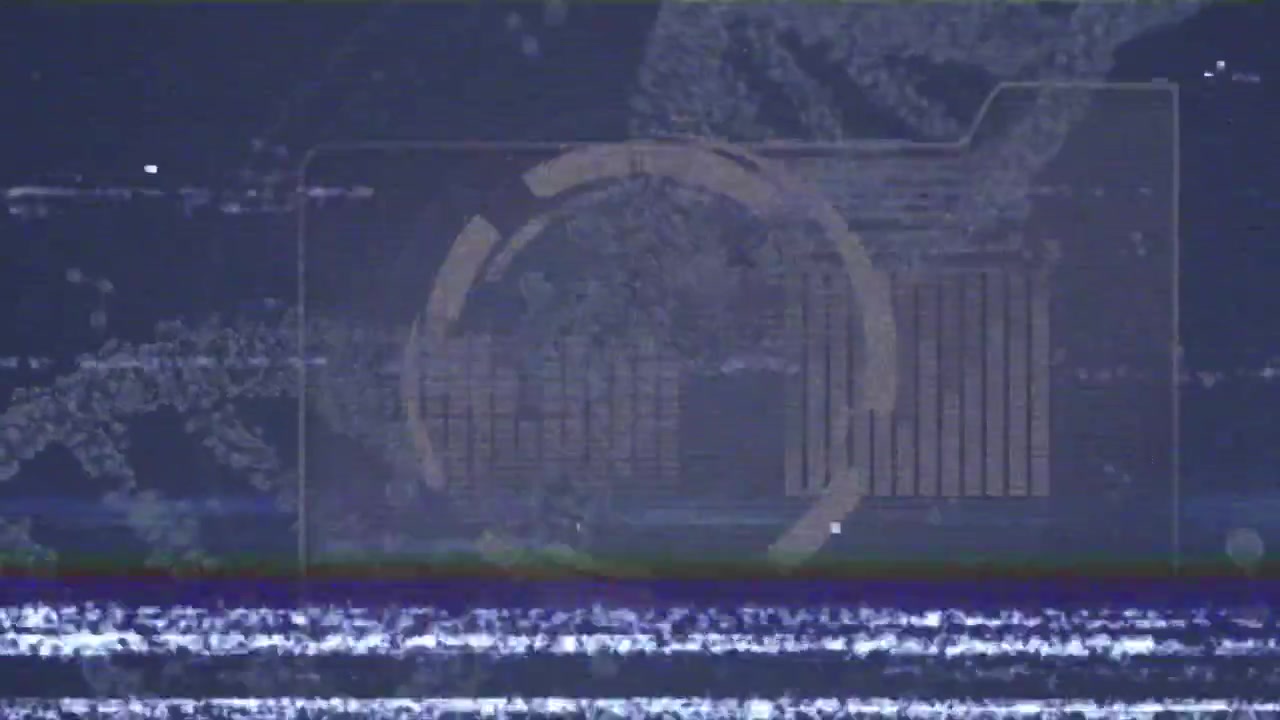 Animation of screen with glitch, dna and graphs