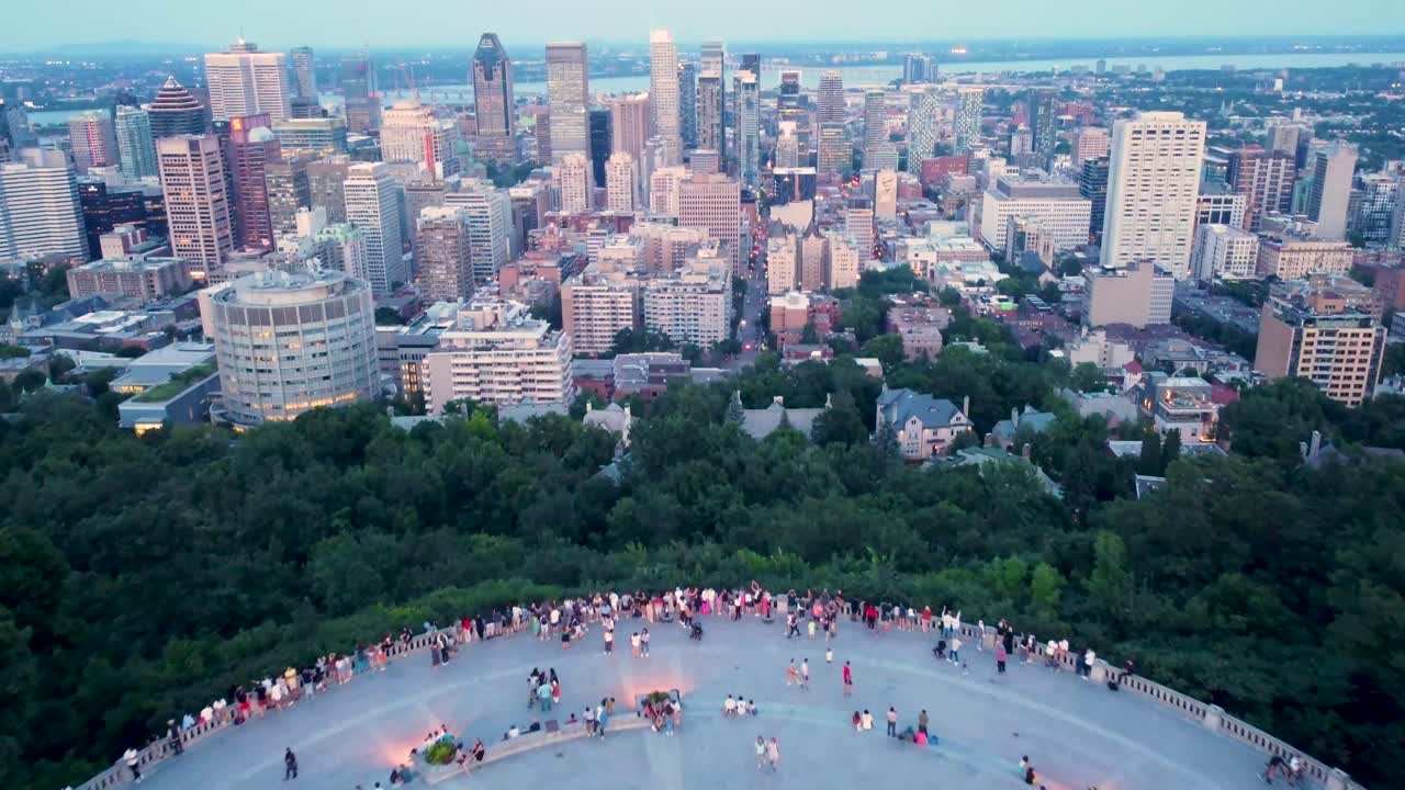 fly over Mont royal in Montreal