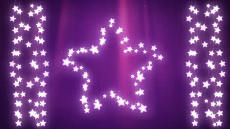 Glowing-star-and-strings-of-fairy-lights-on-pink-background