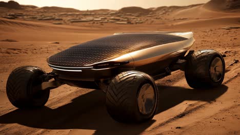 mars rover in desert landscape