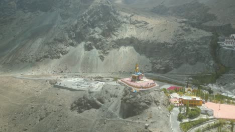 aerial view of leh ladakh, pangong tso lake, maitreya buddha, diskit monastery in nubra valley, sand dunes nubra valley