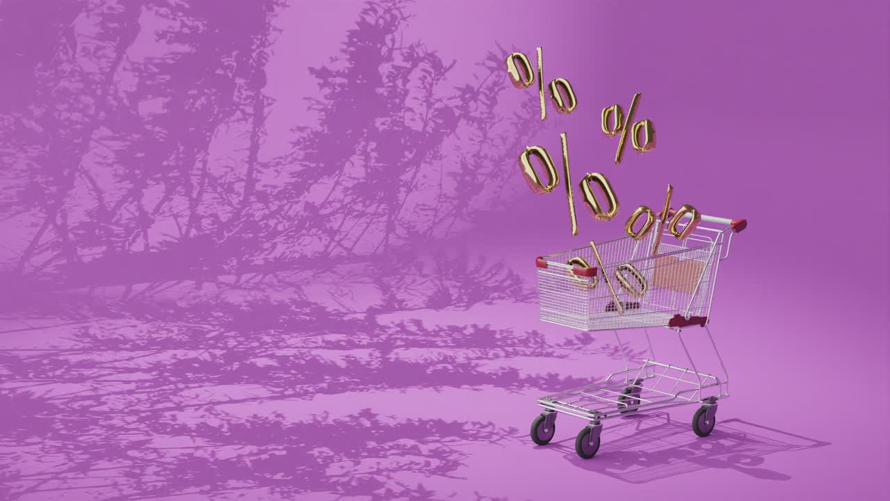 쇼핑 카트 할인 판매 3d 애니메이션과 코피 스페이스
