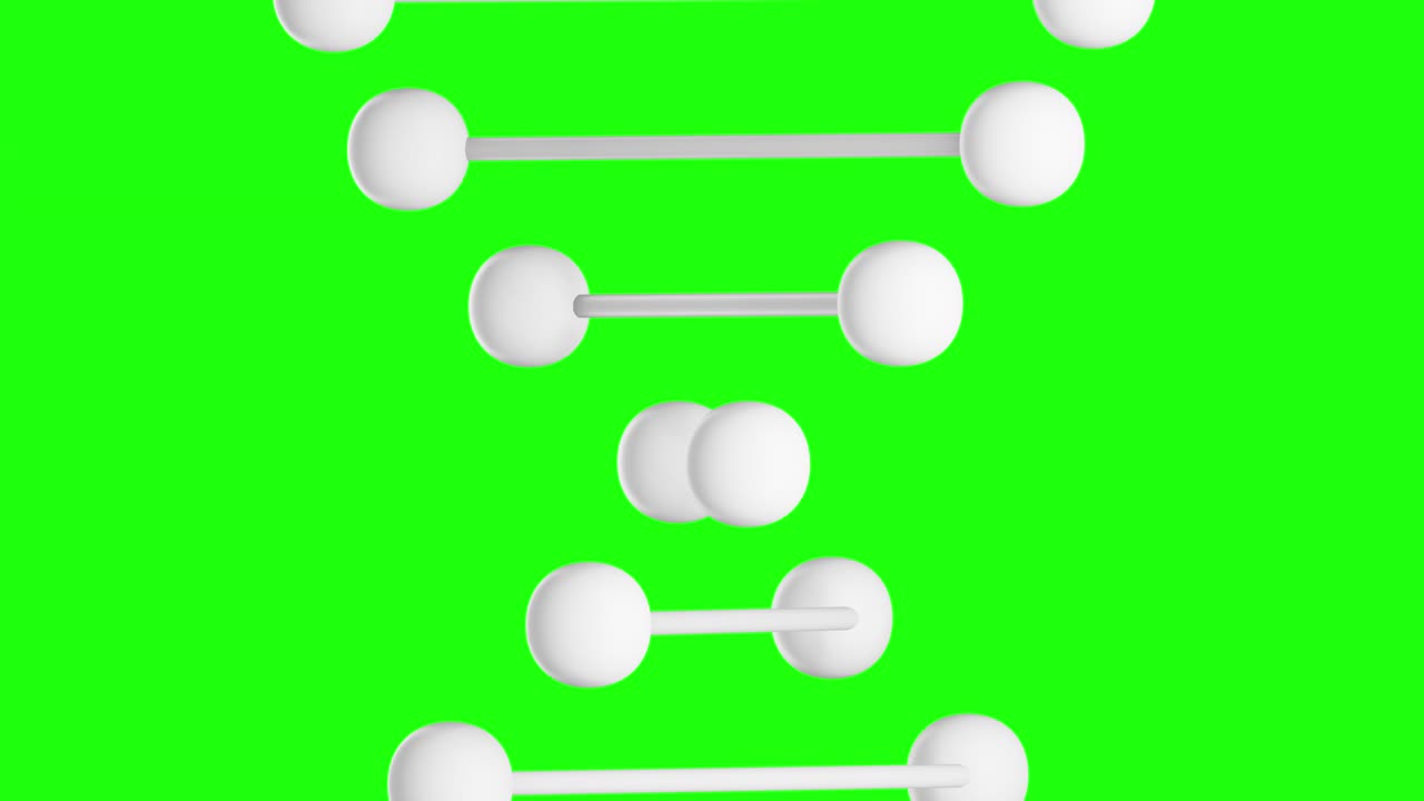회전하는 dna 모델의 3d 애니메이션