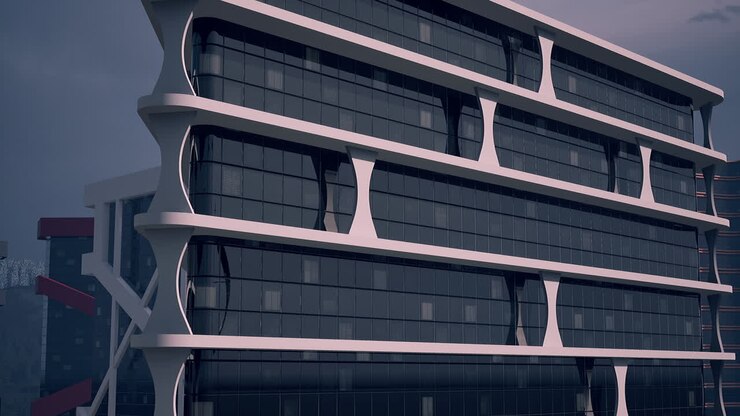 Arquitetura moderna de edifícios de vidro