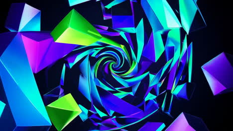 vibrant neon geometric vortex tunnel