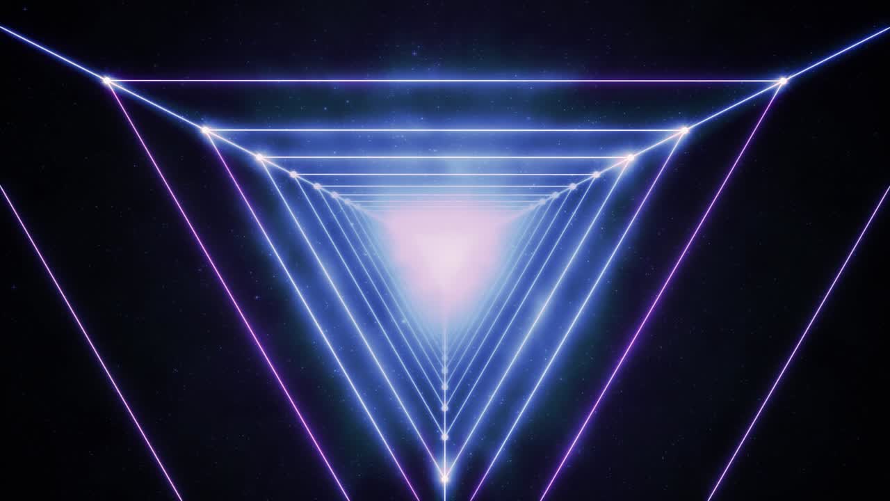 Blue and Violet Space Neon Triangles