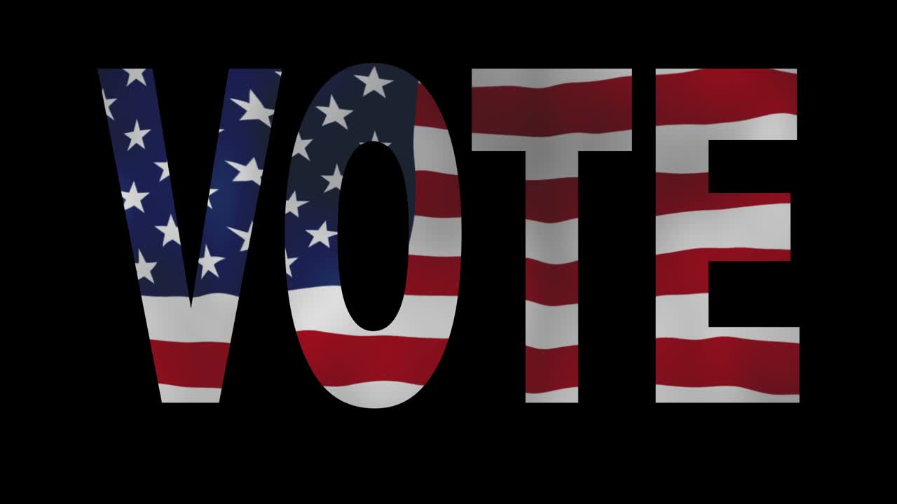 Vote On Election Day With American Flag Background