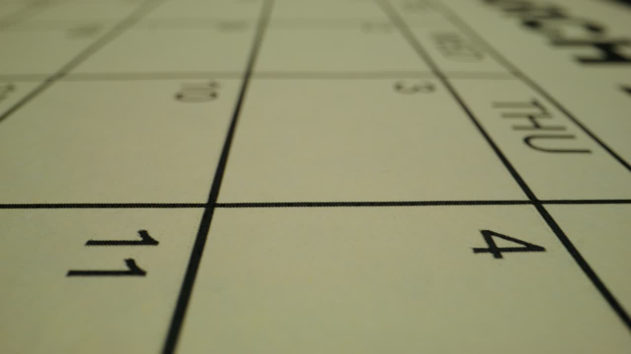 primer plano de un calendario