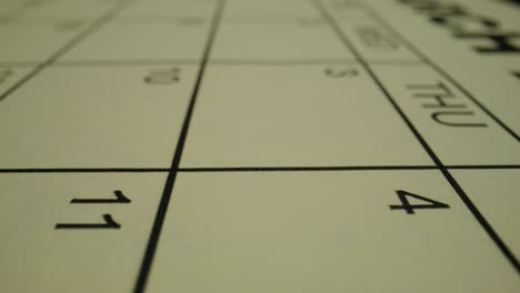 close-up of a calendar