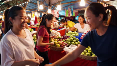 night market fruit stall scene