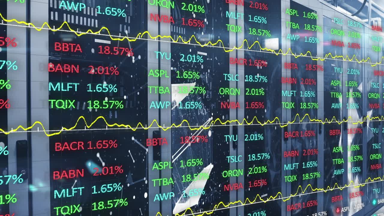 Animazione dell’elaborazione dati in una server room