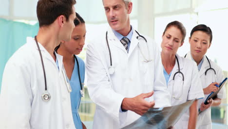 equipo médico mirando las radiografías