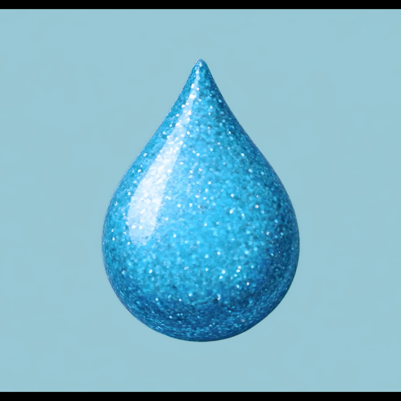 Sparkling blue water droplet animation isolated asset, transparent 4K video, alpha channel, ProRes