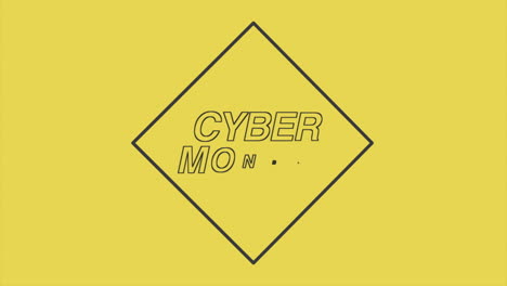 Moderner-Cyber-Monday-Text-Im-Rahmen-Auf-Gelbem-Farbverlauf