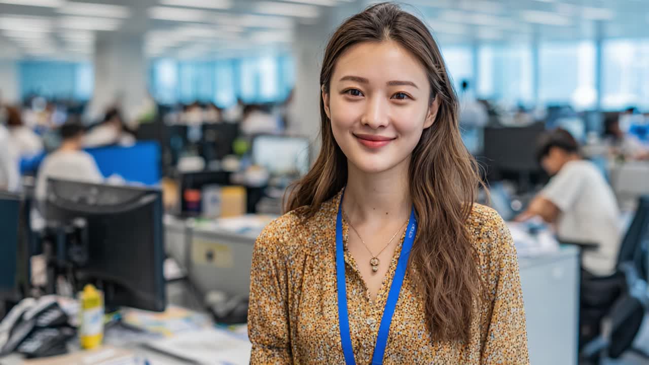 A Confident Young Professional in a Bright Office Environment Engaging with Colleagues and Displaying a Friendly Demeanor While Working on a Team Project