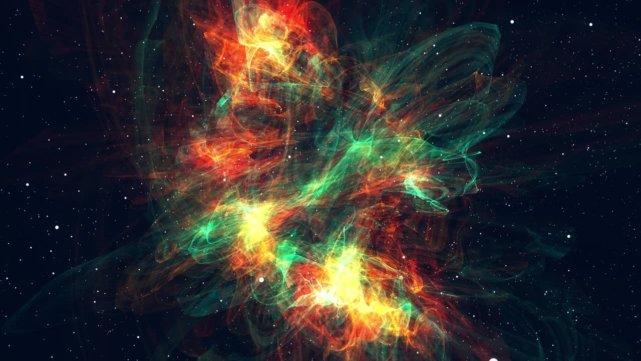 fondo espacial colorido generado por computadora: nebulosa en espiral, estrellas y galaxias. representación 3d