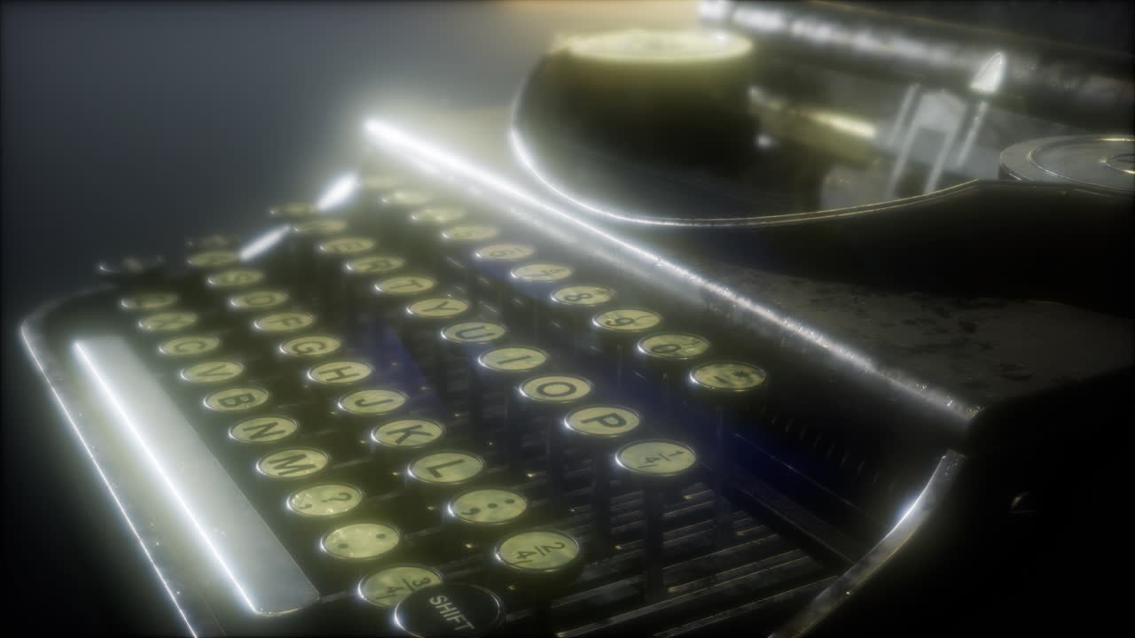 retro typewriter in the dark
