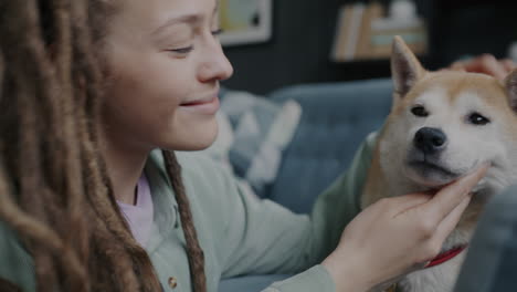 woman and her dog