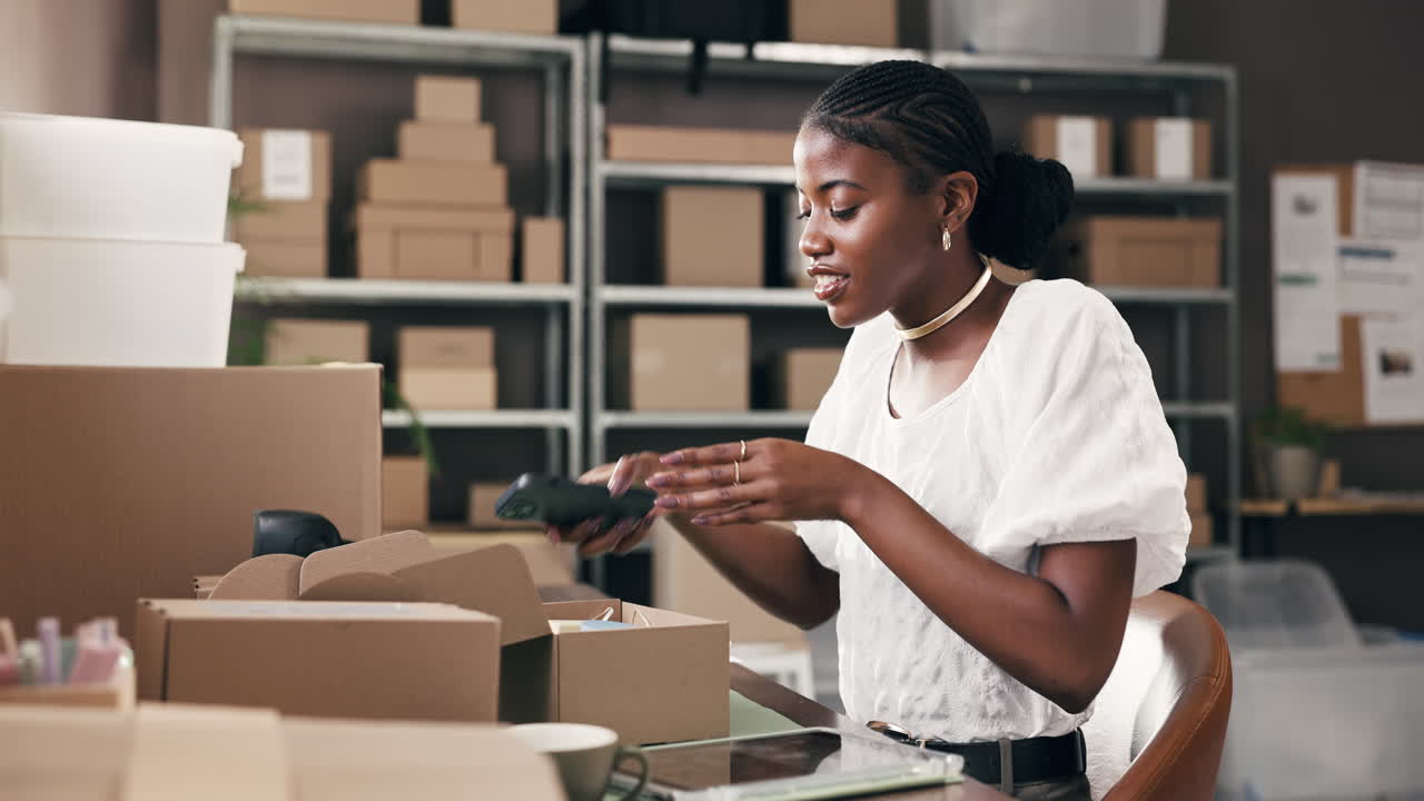 Young Black Woman Taking Product Photos for Her Online Business
