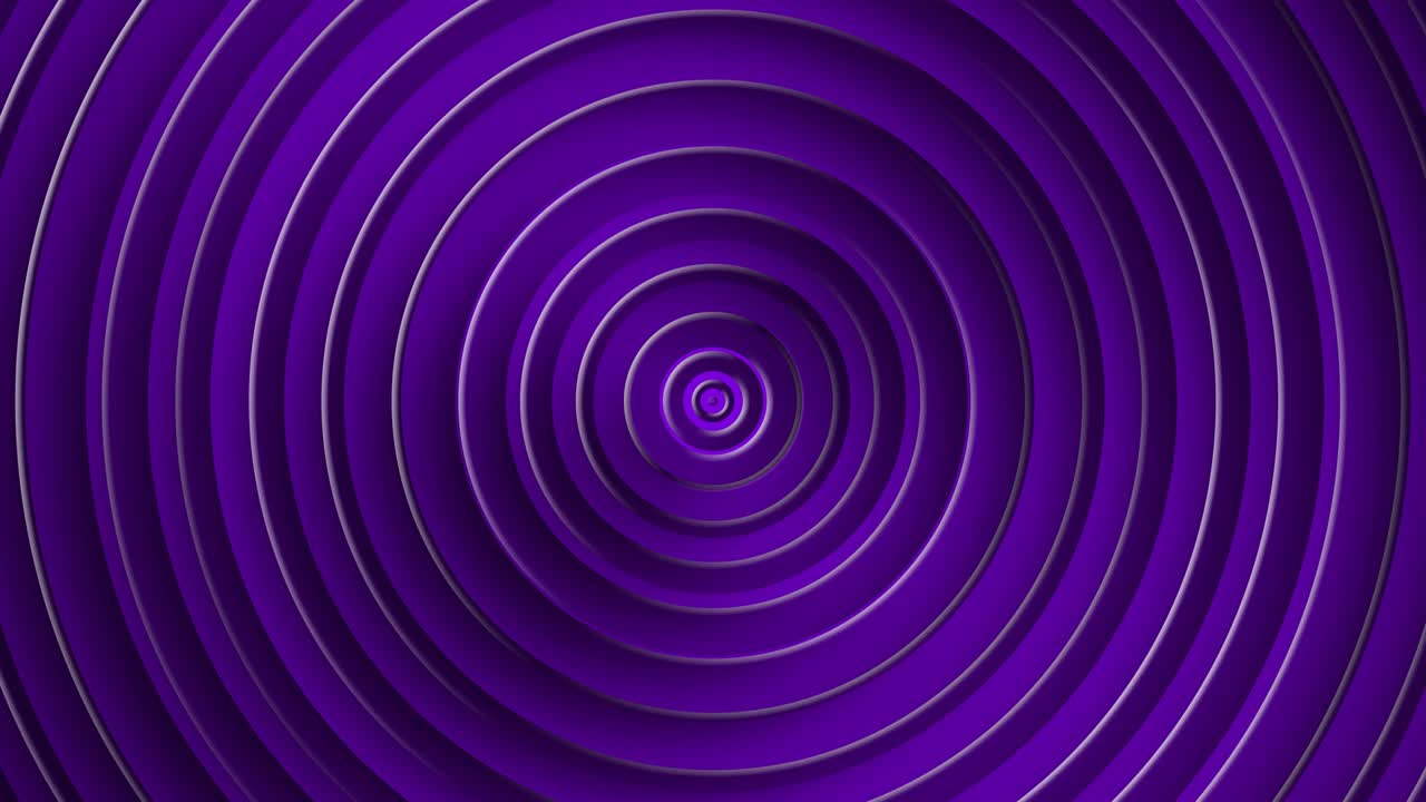 fondo con visualización de hipnosis círculos sin fin. anillos púrpuras animación 3d