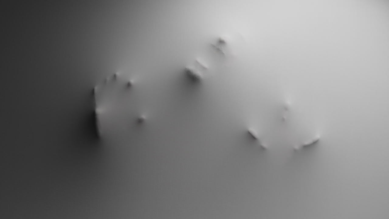 Scary silhouettes appears from the white wall