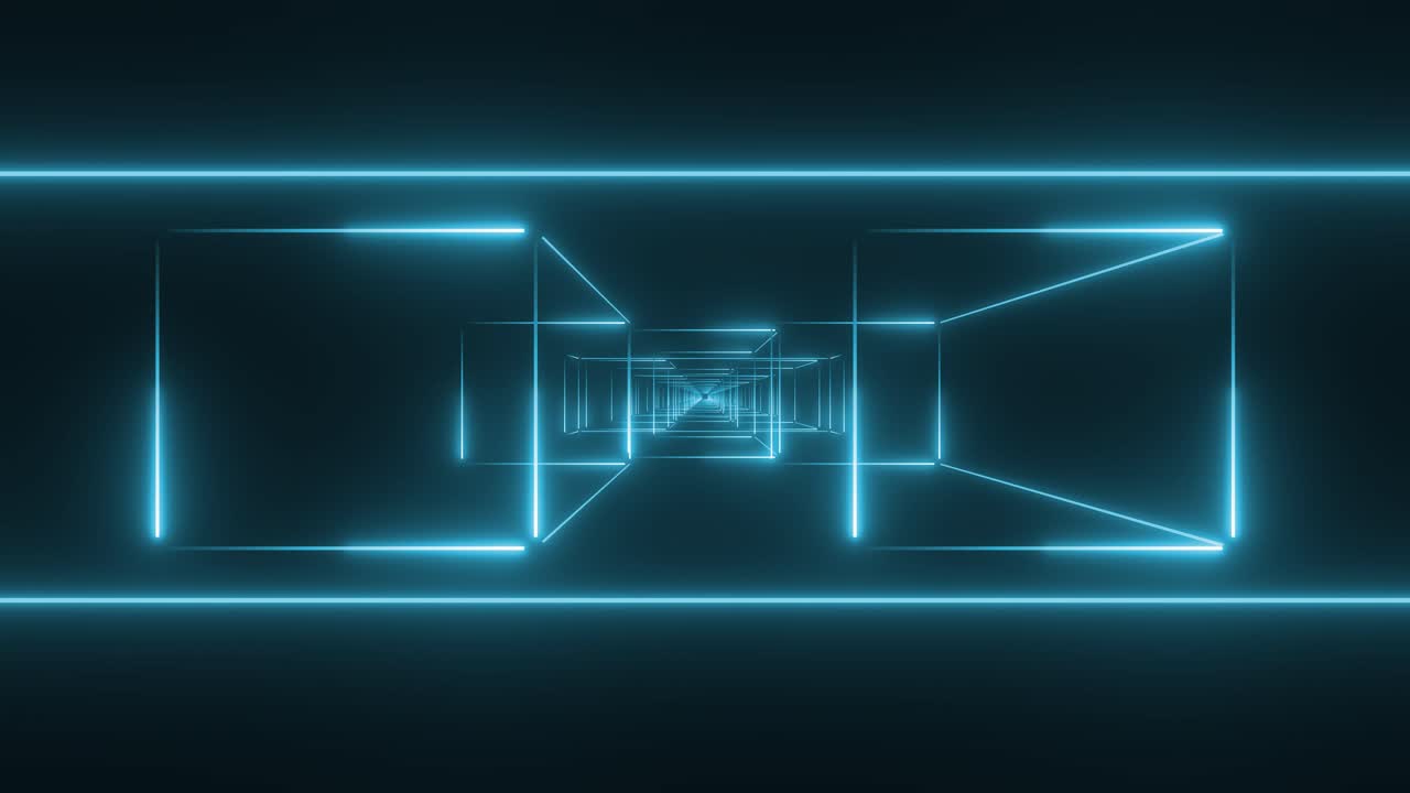 Abstract Glowing Neon Tunnel