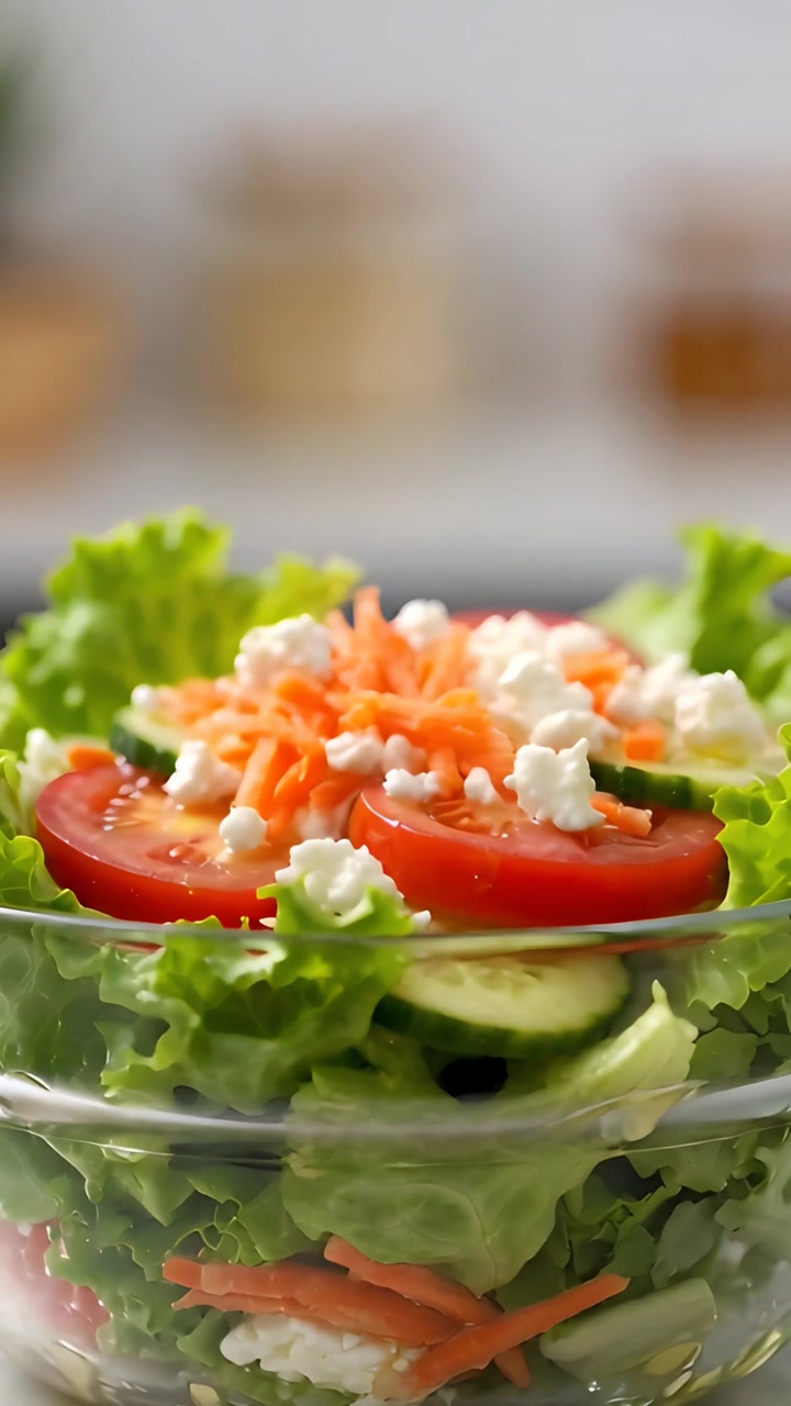 Salada Fresca e Saudável em Fundo Desfocado 4K