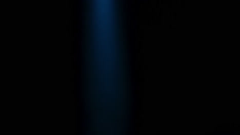 abstract dark background with blue cold flashing light beam spot and laser illuminate falling rain and smoke