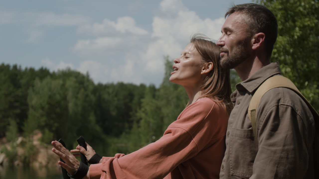 Couple Enjoying Nature and Relaxation