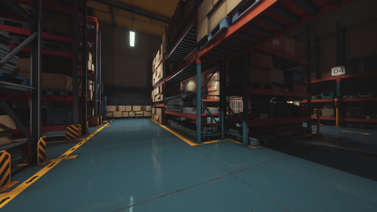 Interior of a warehouse storage of retail shop