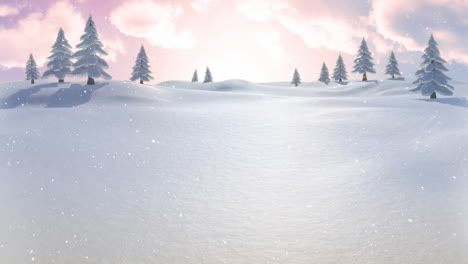 winter scenery and falling snow