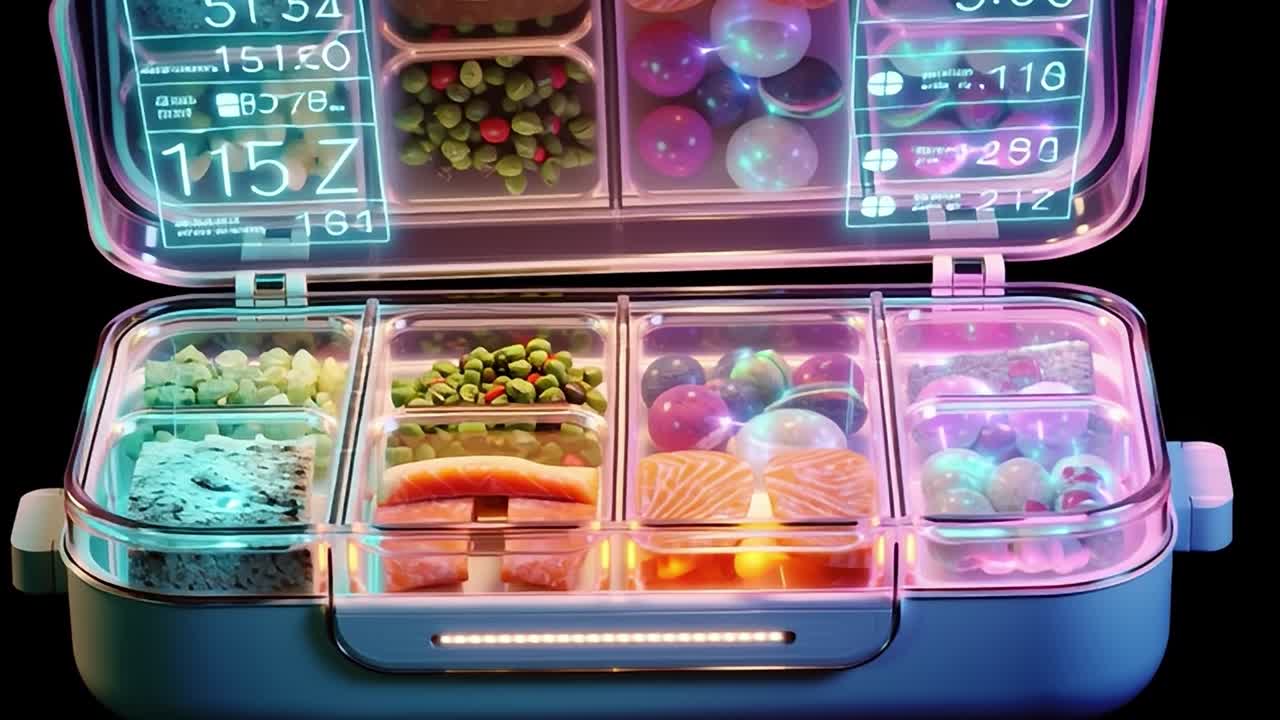 Innovative food container uses colorful lights to showcase meals
