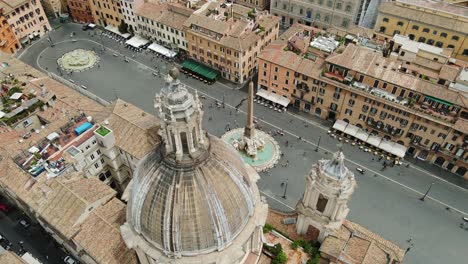piazza navona captured from above, tourists, architecture and iconic landmarks