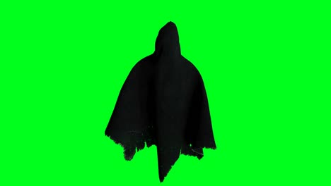 mystery fear ghost animation . dynamic hoodie. isolate. realistic 4k green screen animation.