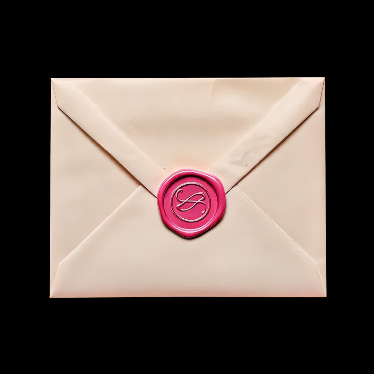 Elegant sealed envelope design animation isolated asset, transparent 4K video, alpha channel, ProRes