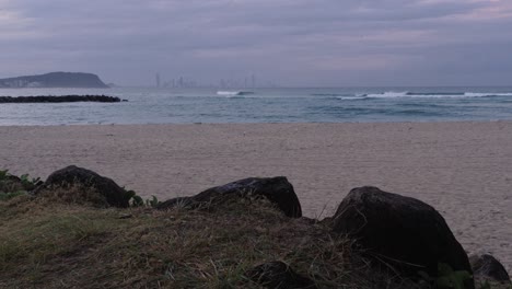 tranquil shore in currumbin alley, gold coast, queensland, australia - wide shot