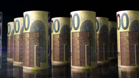 rollos de billetes de dinero en euros de bucle sin costuras