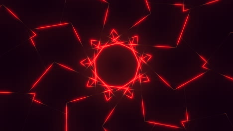 symmetrical red lines arranged in a circular glow pattern create a striking visual in this image, showcasing a mesmerizing and radiant design
