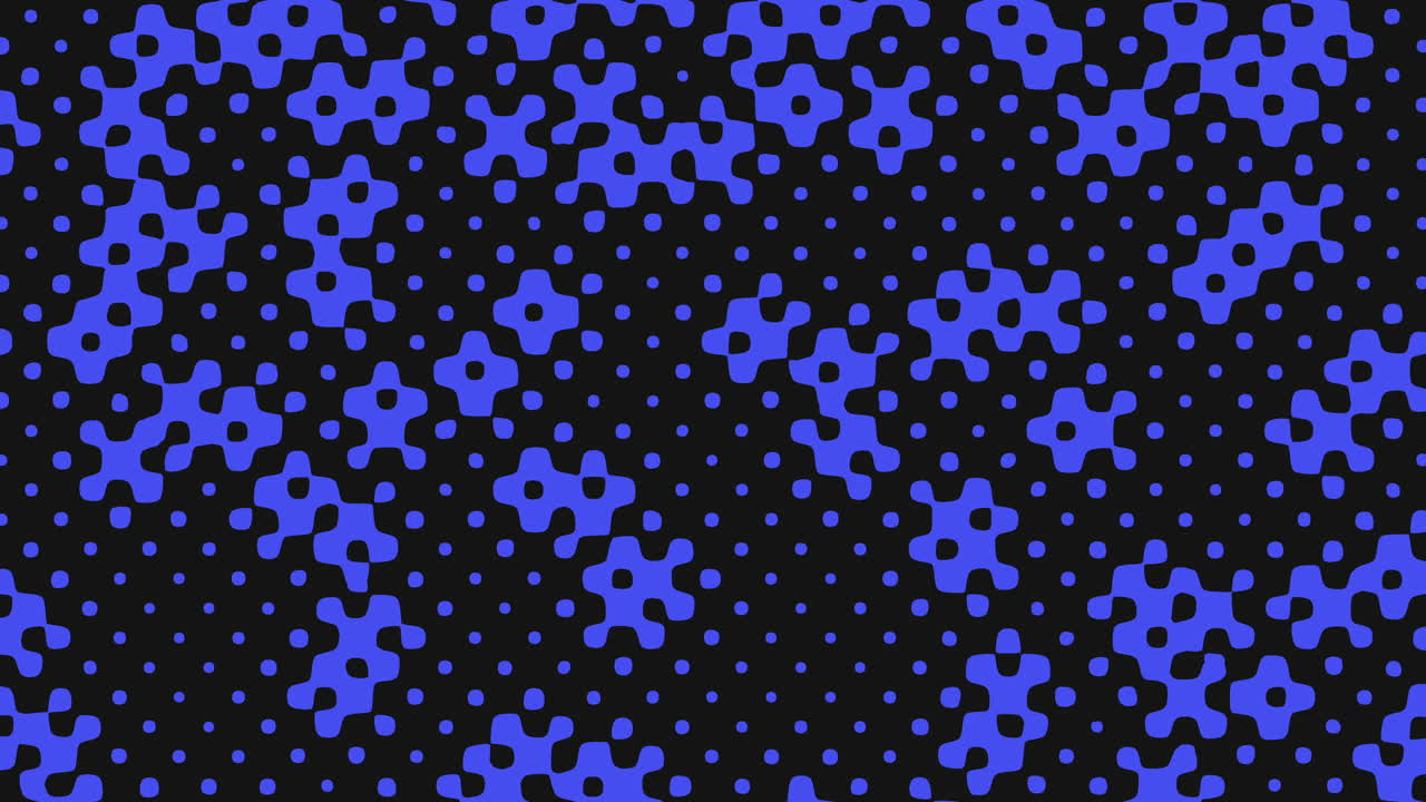 Liquid monochromatic blue dots pattern