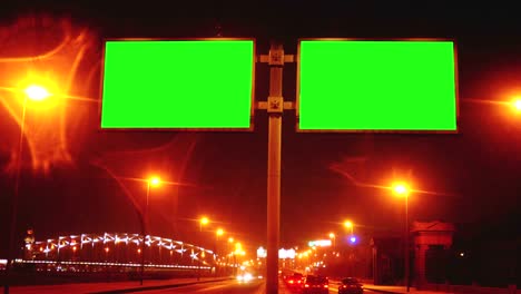 a billboard with a green screen