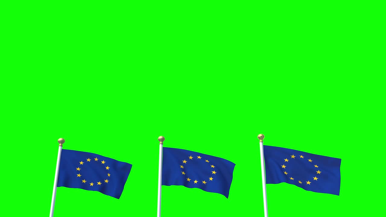 Euro, Europa, bandiera sventolante, Eurozona, UE, Unione Europea 4k