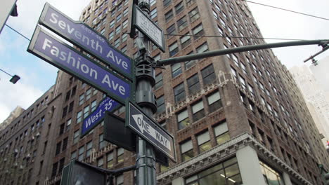 West-35th-Street-Intersection-With-Seventh-Avenue-And-Fashion-Avenue-In-Daytime-New-York-City