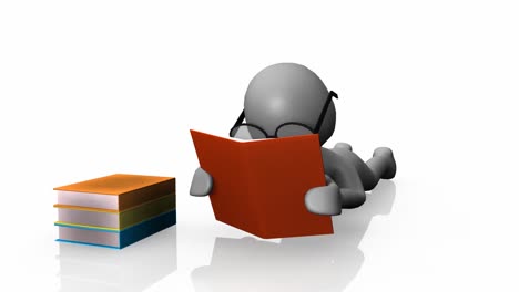 hombre en 3d leyendo un libro