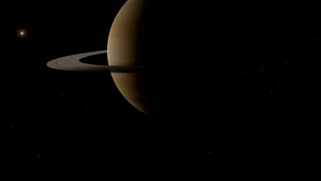 flying towards saturn planet.