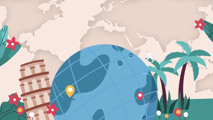 An animation of Flat background for world tourism day celebration