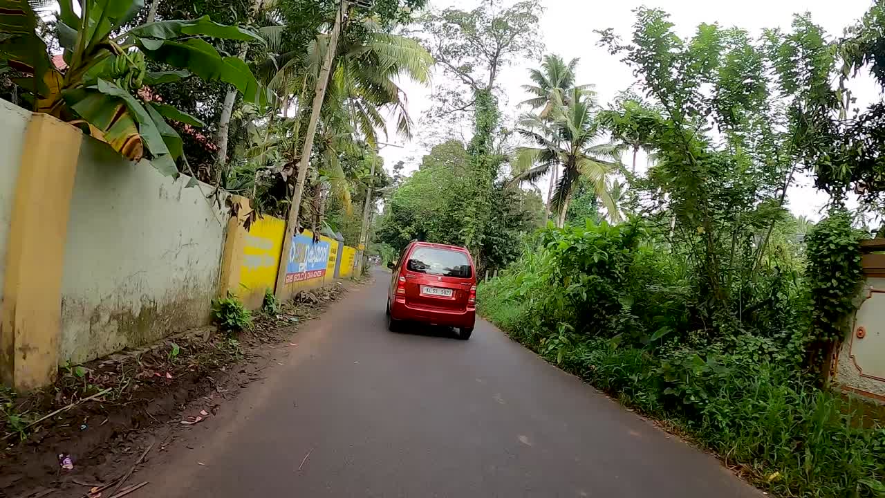 Indian road time lapse small town,Indian Traffic,Scenery,Travel,Red Car