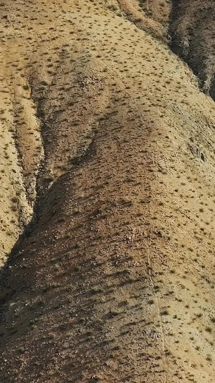 Vista aerea del terreno accidentato negli Stati Uniti con colline aride