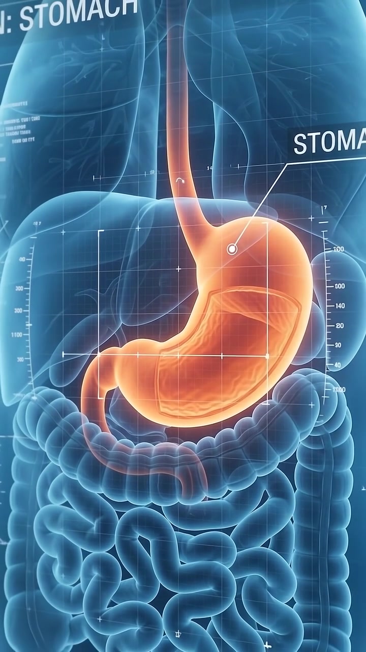 Visualizzazione medica digitale dell'anatomia dello stomaco umano