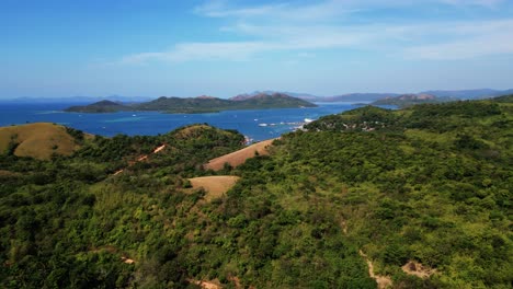 Above-Maquinit-Panorama-View-Of-Surrounding-Islands-On-A-Partly-Cloudy-Day