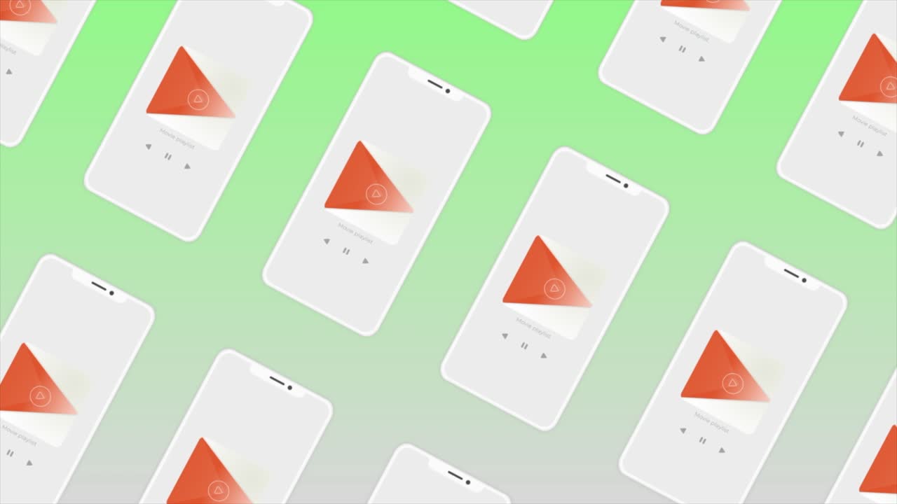 음악 플레이어 앱을 가진 휴대 전화 패턴